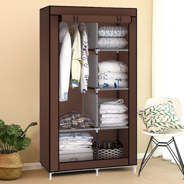 

Тканевый шкаф складной STORAGE WARDROBE KM-105 на 2 секции (106х45х170 см)