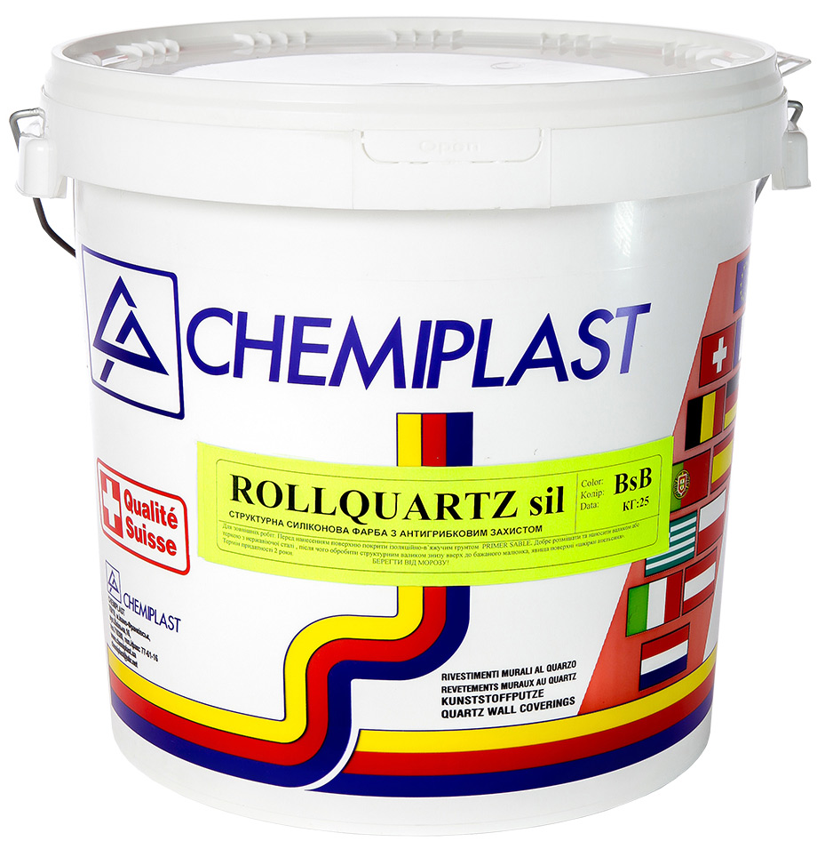 

Силиконовая краска CHEMIPLAST ROLLQUARTZ sil. структурная 25 кг белая