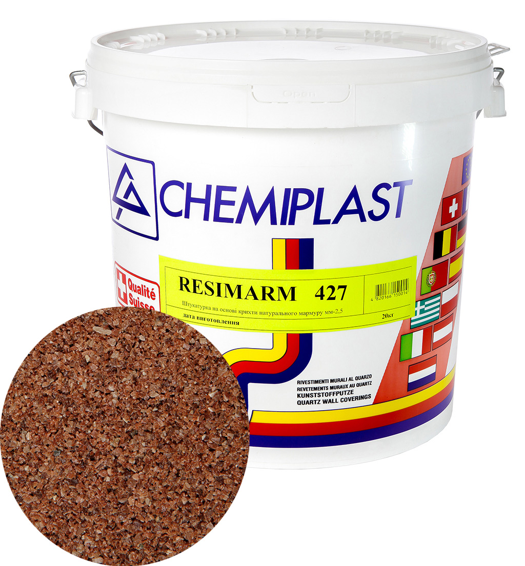 

Декоративна штукатурка CHEMIPLAST RESIMARM 427 мармур 2,5 мм 20 кг (4820166150205)