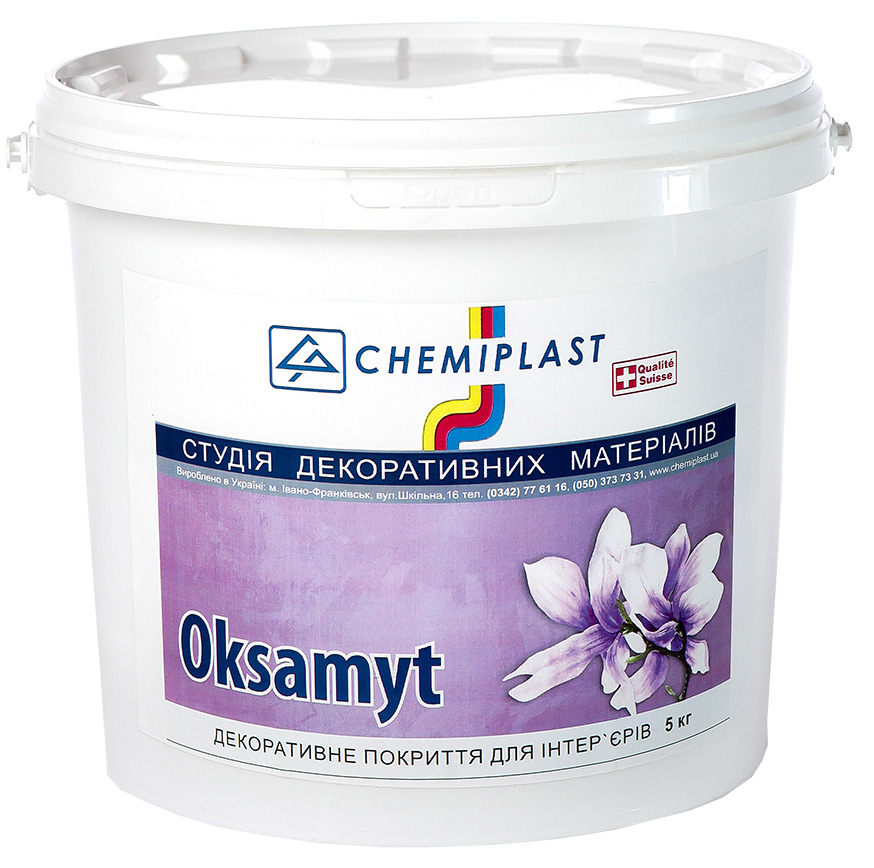 

Декоративное покрытие CHEMIPLAST OKSAMYT с эффектом бархата 5 кг белое серебро