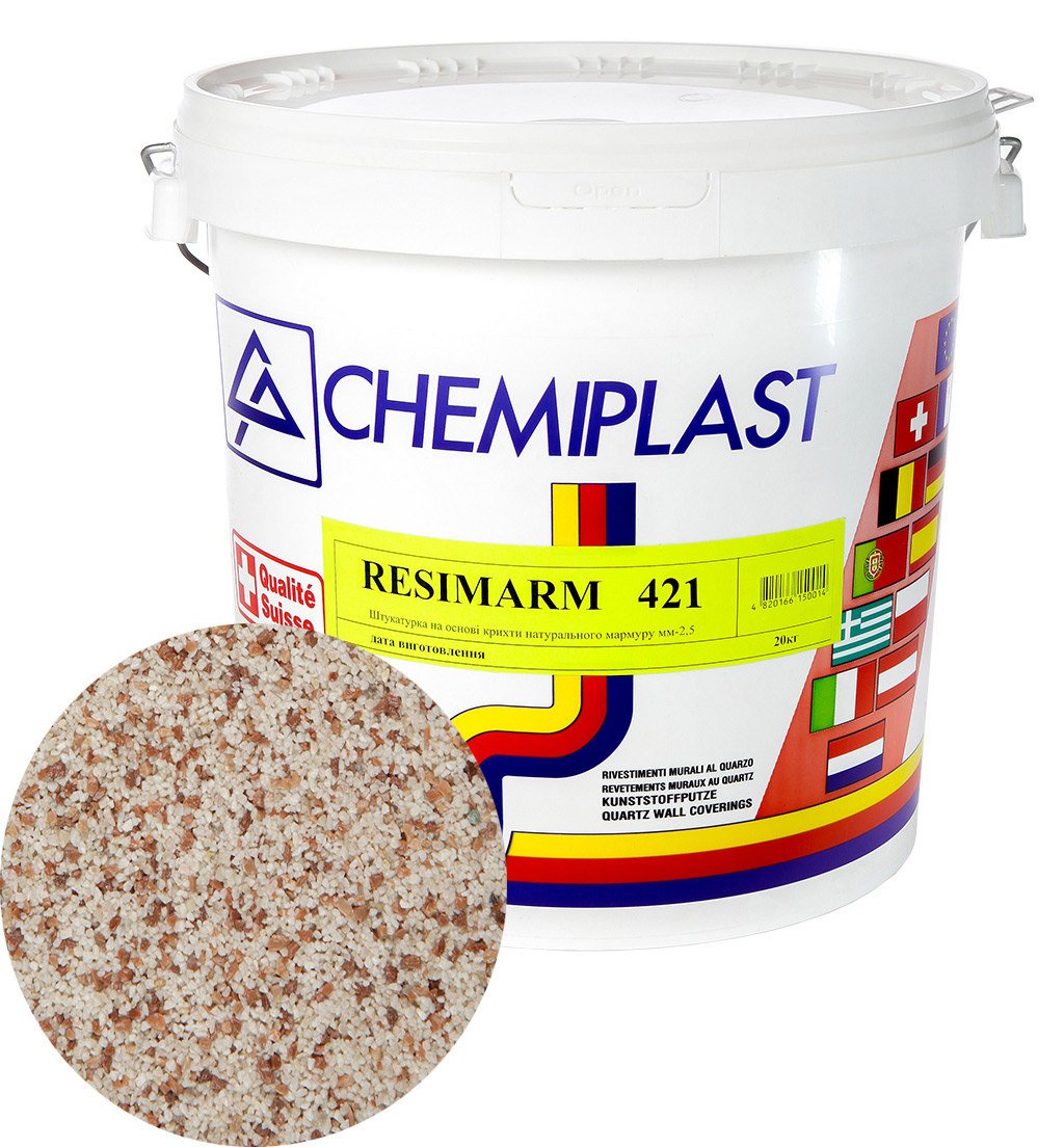 

Декоративна штукатурка CHEMIPLAST RESIMARM 421 мармур 2,5 мм 20 кг (4820166150151)