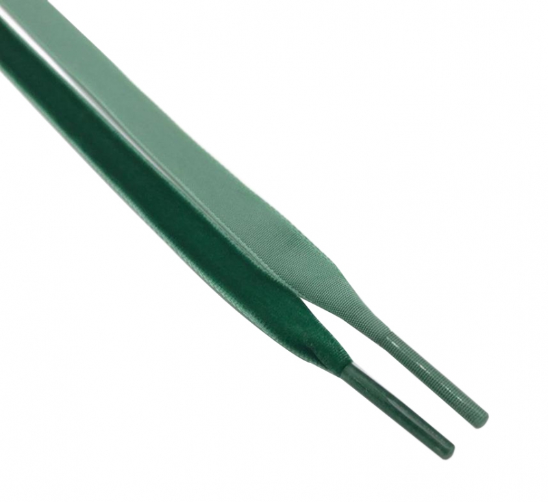 

Бархатные обувные шнурки V-tie 1см ширина, 120см длина, т.зеленые