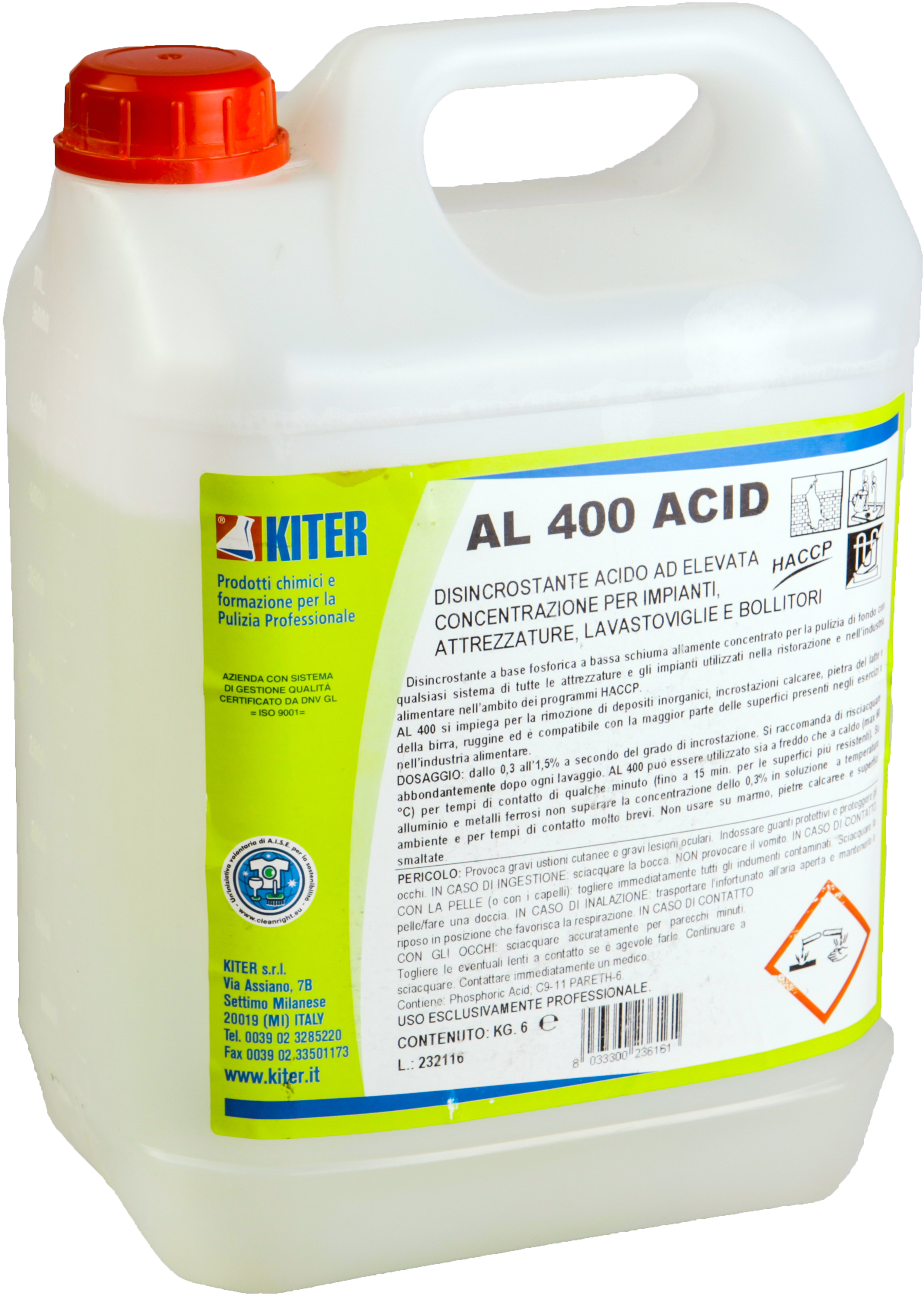 

Моющее средство Kiter AL 400 Acid для удаления накипи 5 л (14015.5L)