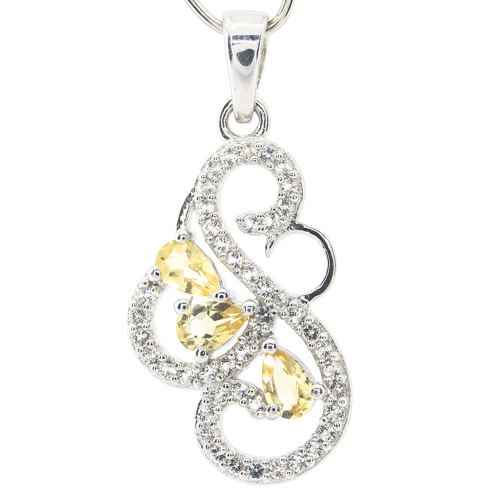 

Серебряная подвеска 925пр 2,42г с цитринами из США, топаз. 1,01к #204004.
