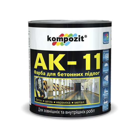 

Краска для бетонных полов Kompozit АК 11 10 кг Белая (4820085741966)