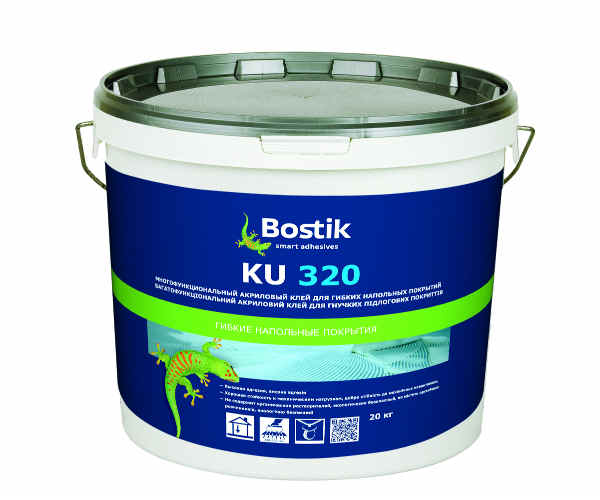 

Bostik KU 320 Клей для напольных покрытий, линолеум, ковролин, плитка ПВХ, виниловые покрытий (20 кг). Франция
