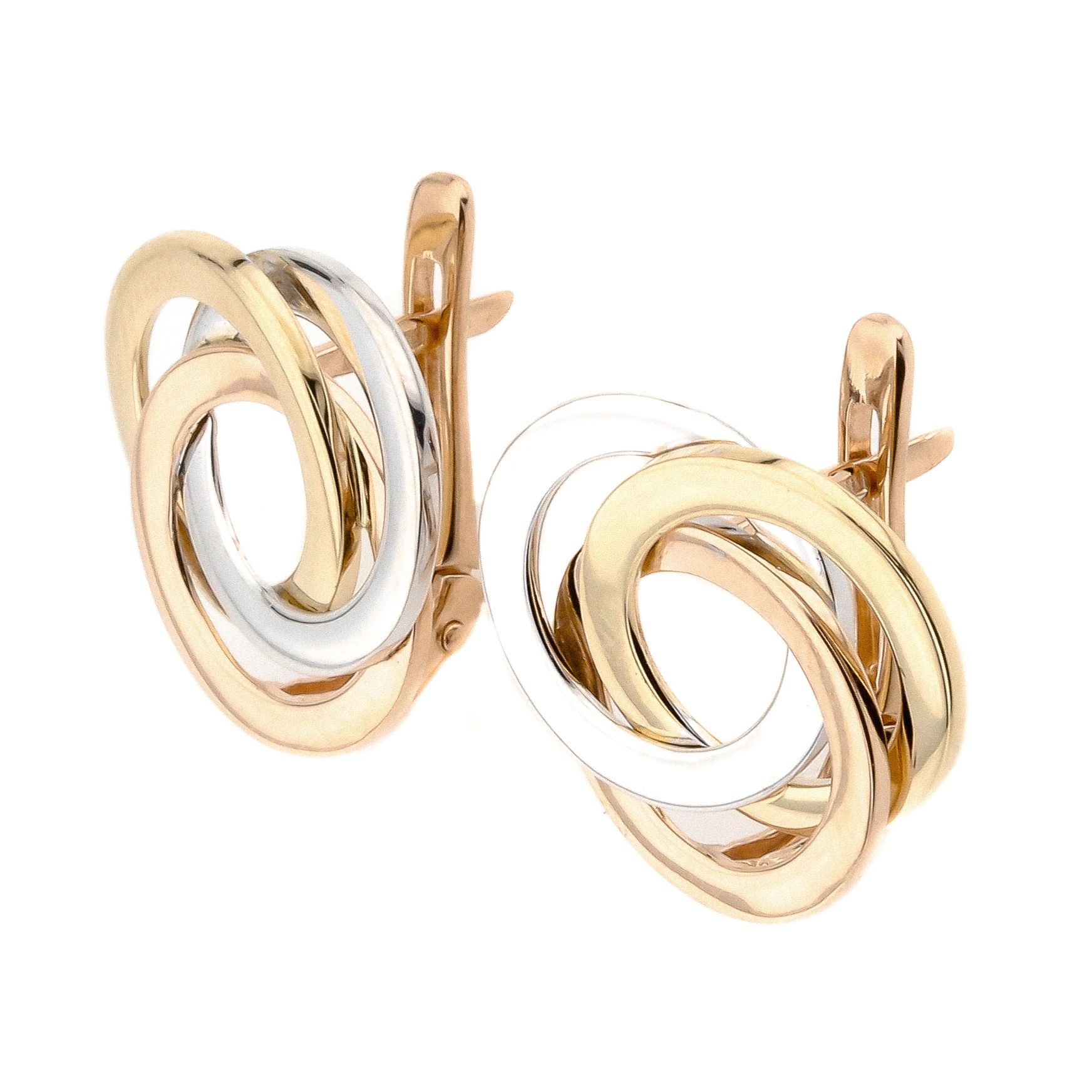 

Золотые серьги "Переплетение" (Три круга) 12979-5 Диамант