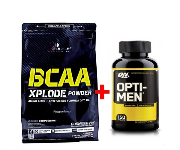 

Комплект Аминокислота Olimp BCAA Xplode Powder,1 кг - Клубника + Витамины Optimum Nutrition Opti-Men 150 таб (912557)