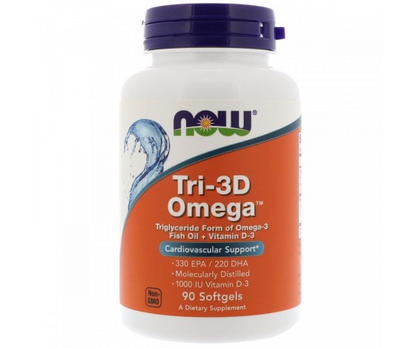 

Жирные кислоты Now Foods Tri-3D Omega, 90 капсул (3567510)