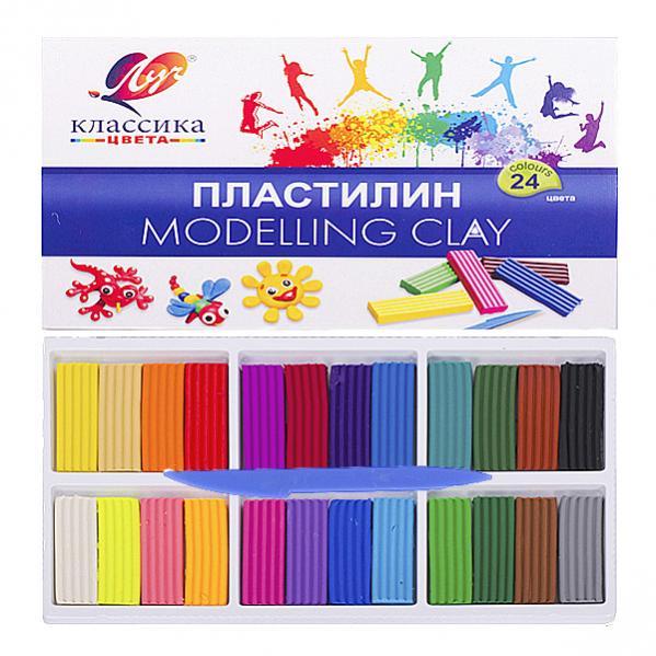 

Пластилин Луч Классика 24 цв. 480г, 28С1642-08, со стеком