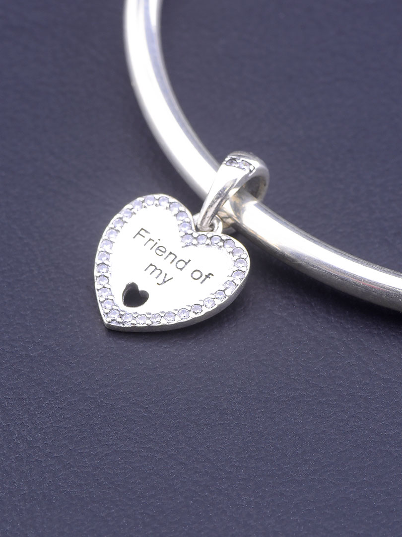 

Шарм Сердце плоский Pandora Style Фианит Серебро(925) 077282
