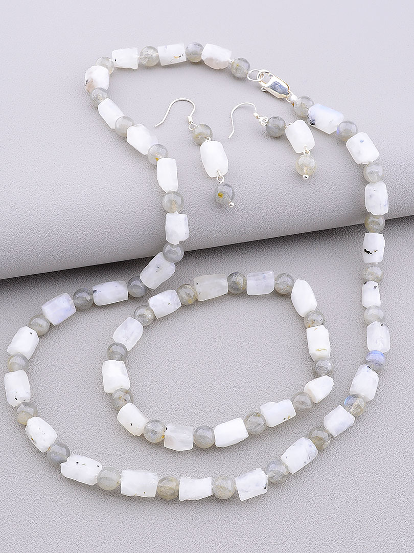 

Бусы+Браслет+Серьги Sunstones Лунный камень,Лабрадор 47 см. Серебро(925) 068791