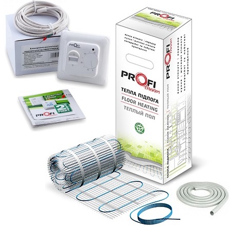 

Теплый пол Profi Therm нагревательный двухжильный мат 150/375Ват/2,5 м2 в комплекте с механическим терморегулятором полный комплект (T00461)