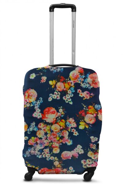 

Защитный чехол для чемодана Coverbag дайвинг цветы на синем L