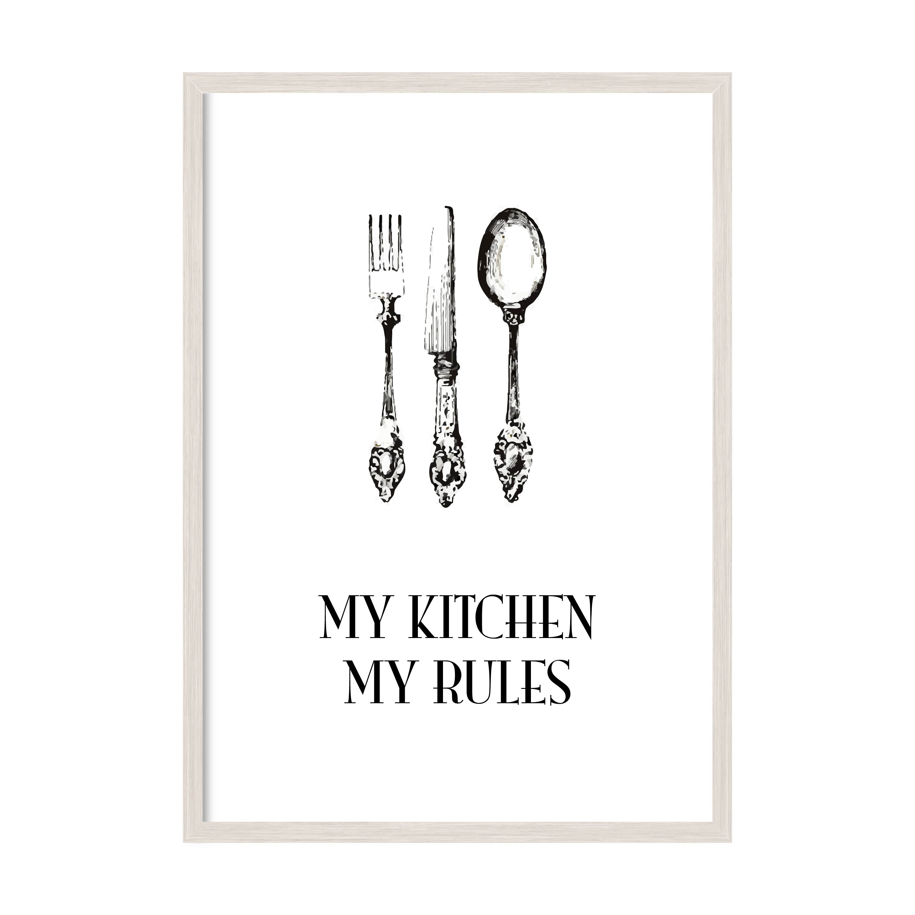 

Постер в рамке MY POSTER 596х840 мм White "My kitchen - my rules"