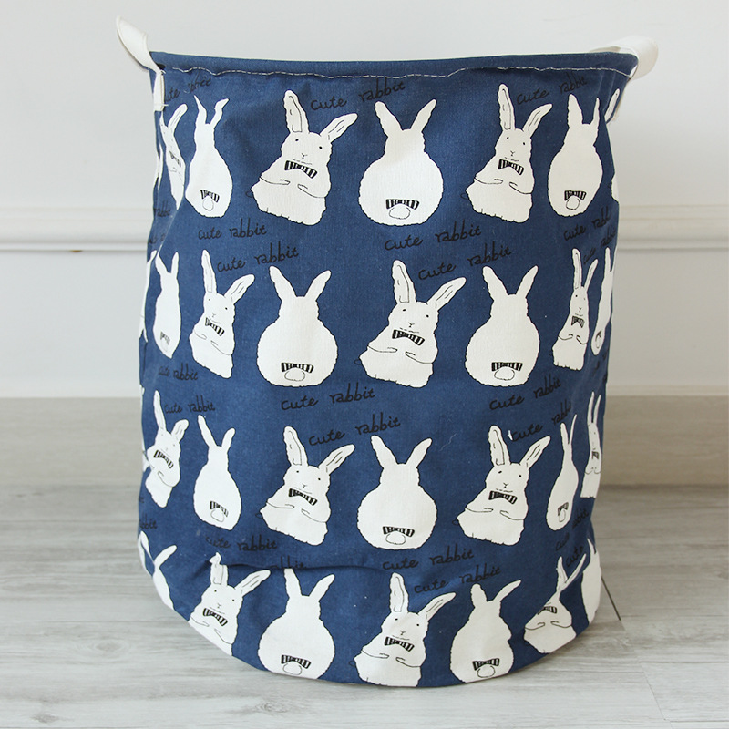 

Корзина для игрушек, белья, хранения на завязках Кролики Berni Home Синий (49407)