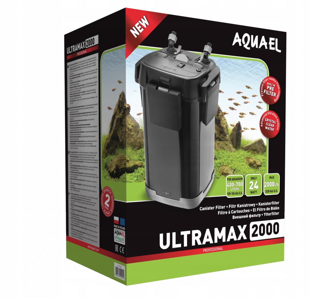 

Внешний фильтр для аквариума с префильтром ULTRAMAX 2000 AQUAEL 24 Вт Aquael BGL-AE-126