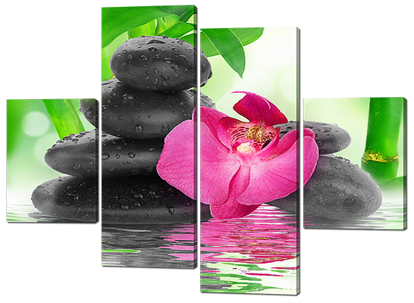 

Модульная картина Interno Холст Камни и цветок 106х77см