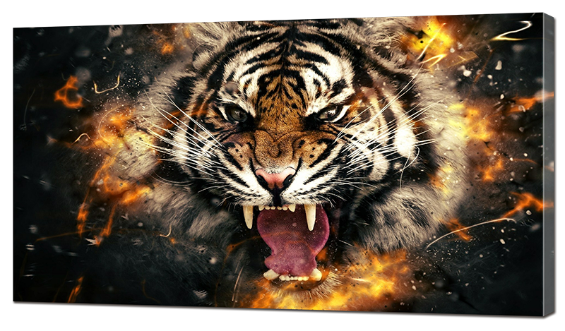 

Картина Interno Холст Тигр в огне 120х69см