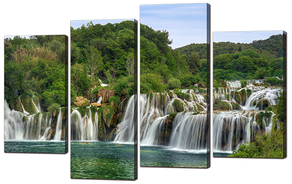 

Модульная картина Interno Эко кожа Водопад леса 140x93см