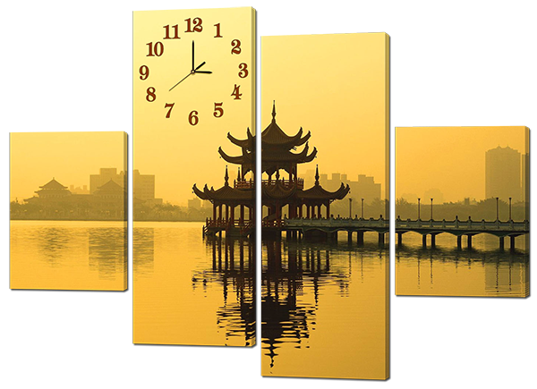 

Модульная картина с часами Interno Эко кожа Храм 126x93см (A425М)