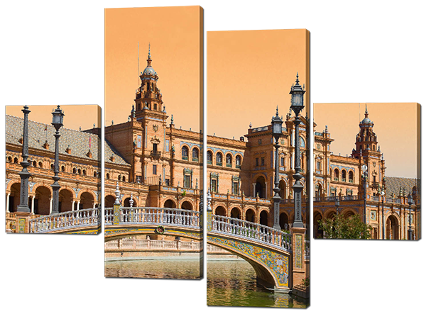 

Модульная картина Interno Эко кожа Дворец Испании 166x123см