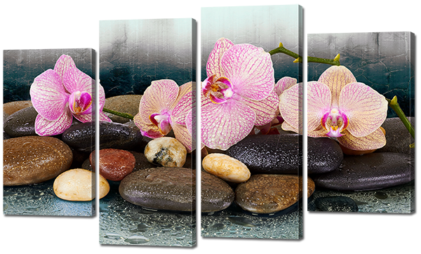 

Модульная картина Interno Эко кожа Орхидеи тигровые 94x56см