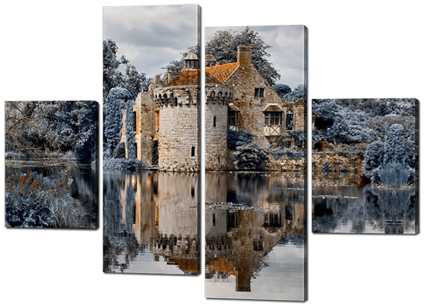 

Модульная картина Interno Эко кожа Замок у воды 126x93см (A342М)