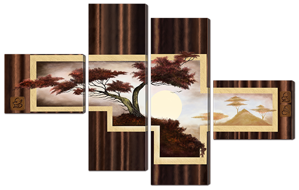 

Модульная картина Interno Эко кожа Холмы и деревои 148x93см (A899М)