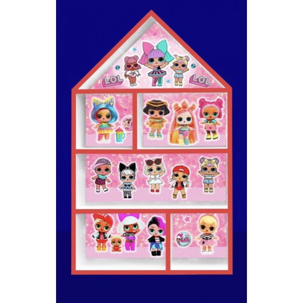 

Домик-Полка (стеллаж) для игрушек Toys 95*55*20 см. Кукла Лол 1212