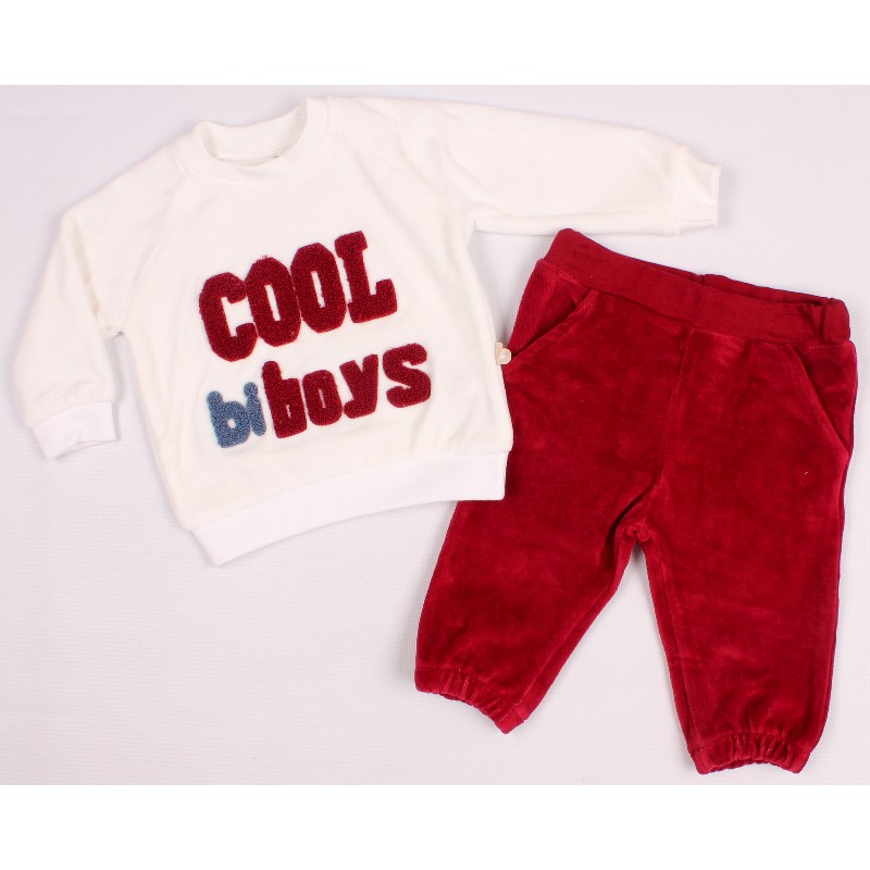 

Футболка с длинным рукавом + Повзуни для мальчика BIBABY 59208 62 см бордовый (408900)