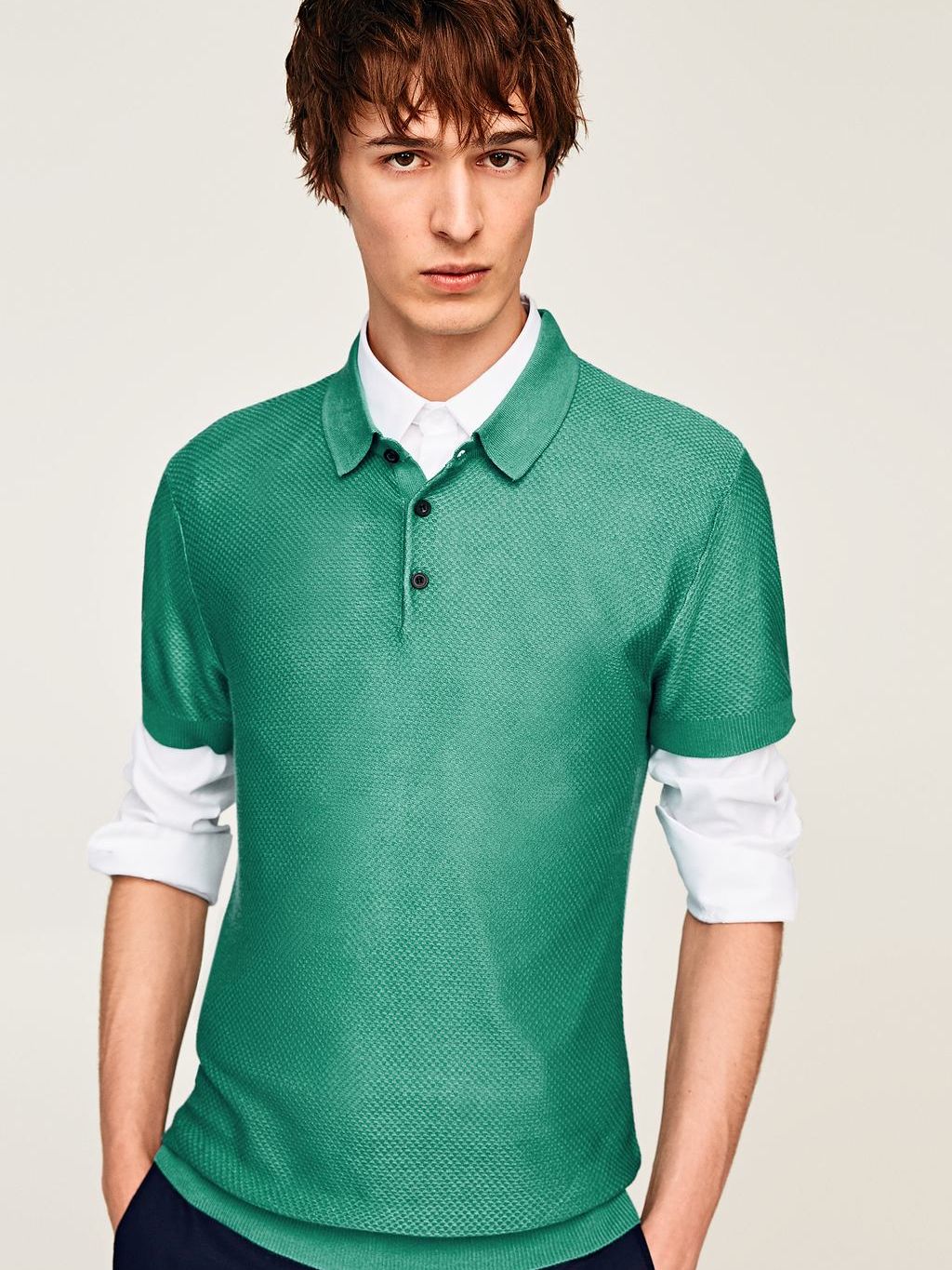 

Поло Zara 00693319500 М Бирюзовое
