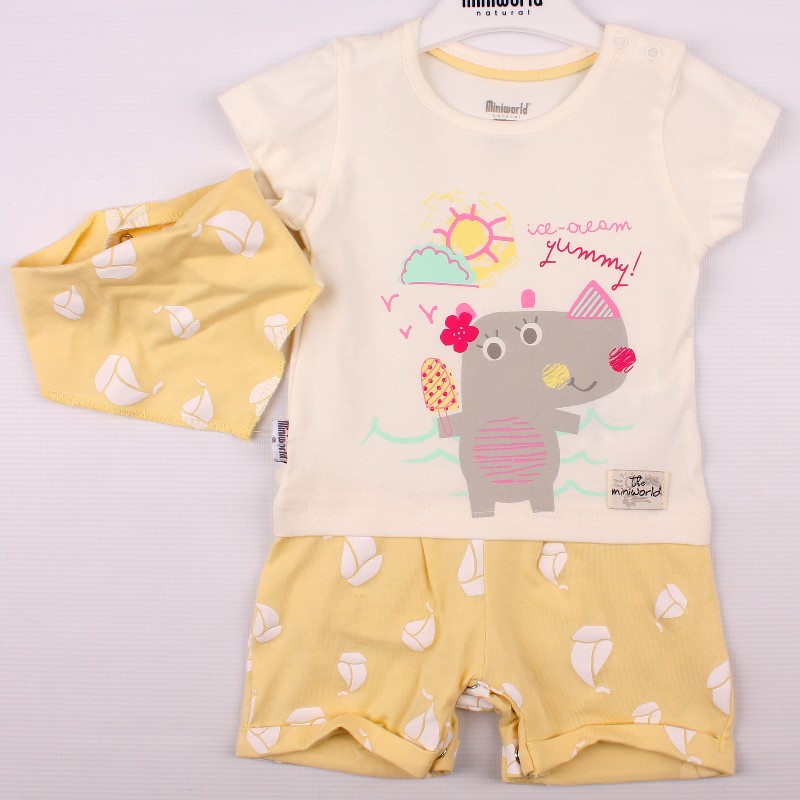 

Песочник + Слинявчик для девочки MINIWORLD 14361 68 см желтый (409117)