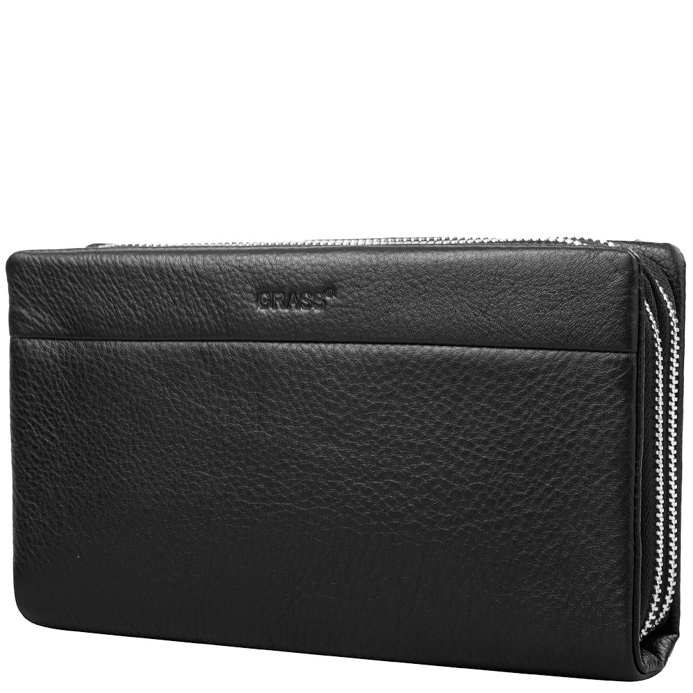 

Мужская кожаная борсетка (SHI9005-75) Grass 18х10х3,5 см Черный 000131930