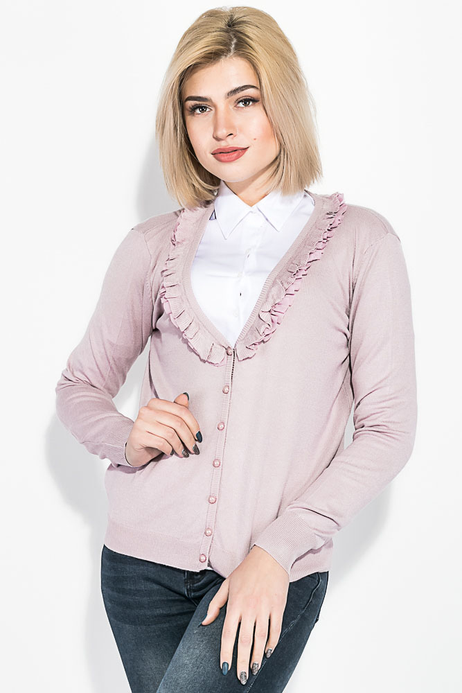 

Кофта женская с рюшами Time of Style 81PD1182 / Пудровый, Кофта женская с рюшами Time of Style 81PD1182 L/XL Пудровый
