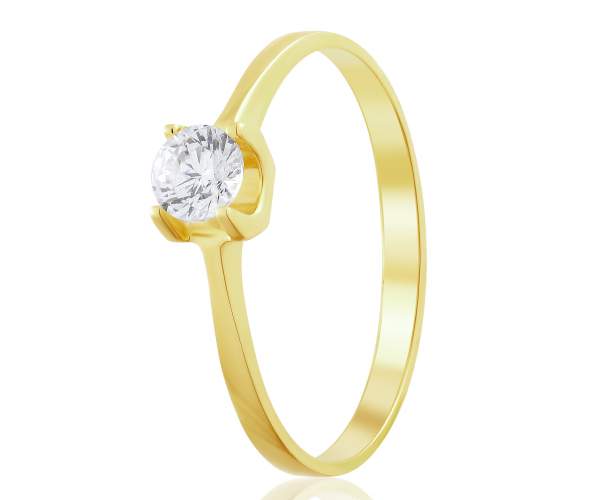 

Кольцо из желтого золота с камнем SWAROVSKI Zirconia "Ариадна", КД4199/2SW, 16.5 размер