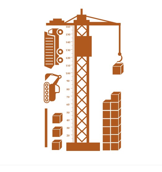 

Интерьерная виниловая наклейка ростомер IdeaClock Crane 105х185 см Ореховый(39369-46-46)