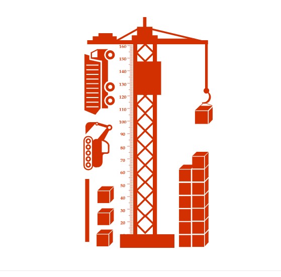 

Интерьерная виниловая наклейка ростомер IdeaClock Crane 105х185 см Оранжево-красный(39369-46-11)