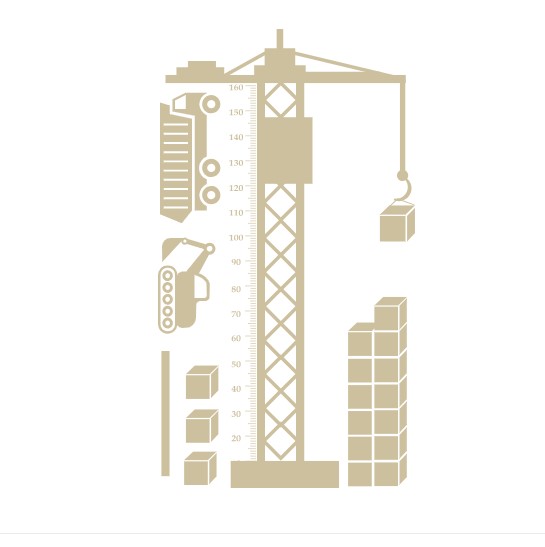 

Интерьерная виниловая наклейка ростомер IdeaClock Crane 105х185 см Бежевый(39369-46-48)