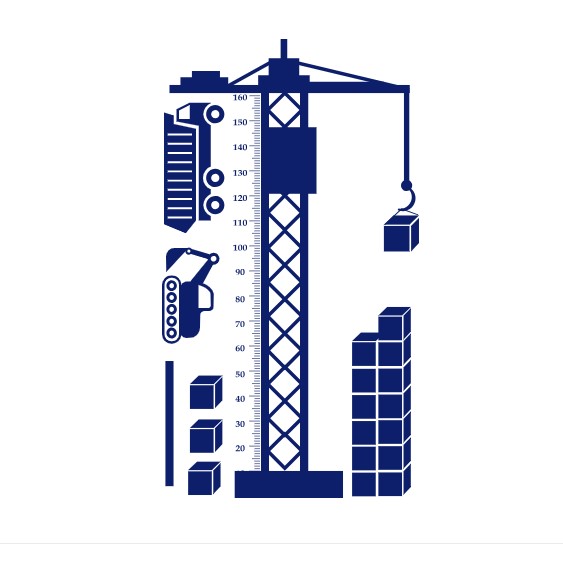 

Интерьерная виниловая наклейка ростомер IdeaClock Crane 105х185 см Кобальтовый синий(39369-46-24)