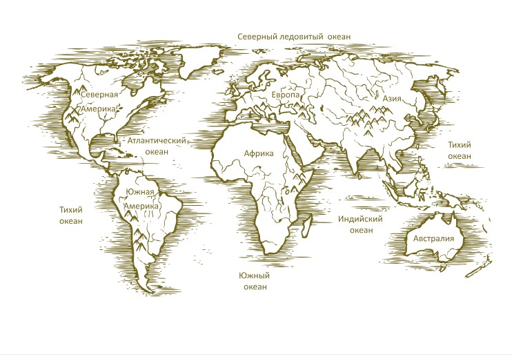 

Виниловая наклейка для интерьера IdeaClock Map, retro 170х96 см Золотистый(31253255-46-57)