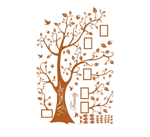 

Интерьерная виниловая наклейка на стену IdeaClock Tree of happiness with frames 200х145 см Ореховый(39160-46-46)
