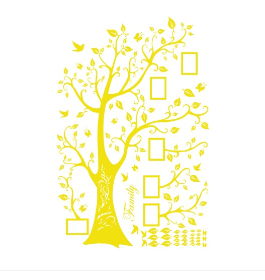

Интерьерная виниловая наклейка на стену IdeaClock Tree of happiness with frames 200х145 см Серно-желтый(39160-46-6)