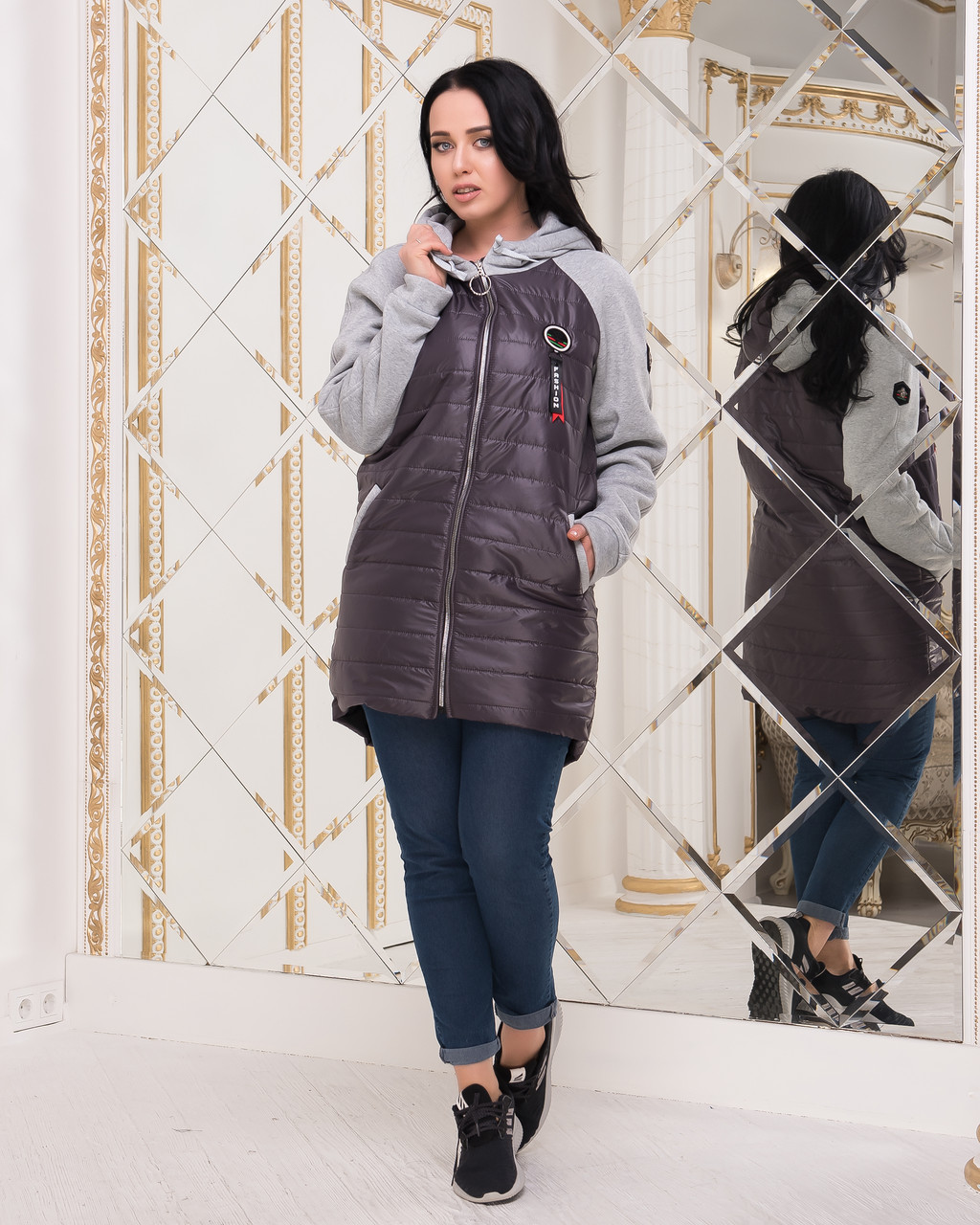 

Женское пальто Lenato Fashion - баклажан-серый, Женское пальто Lenato Fashion 46-48 баклажан-серый