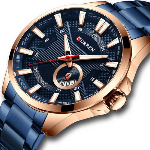 

Мужские наручные часы 8372 Blue-Cuprum Curren 46 мм Синий