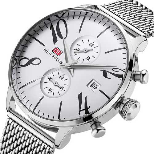 

Мужские наручные часы MF0135G.10 All Silver Mini Focus 45 мм Серебряный