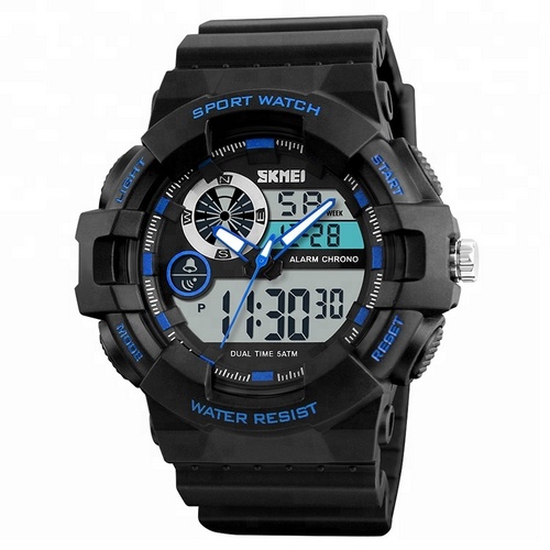 

Мужские наручные часы 1312 Black-Blue Skmei 52 мм Черный