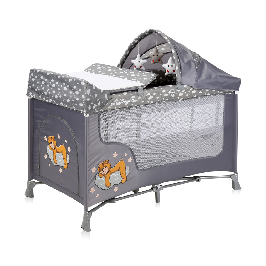 

Кровать-манеж San Remo 2 Layers Plus Lorelli 119х125х68 см (det0002898) Серый
