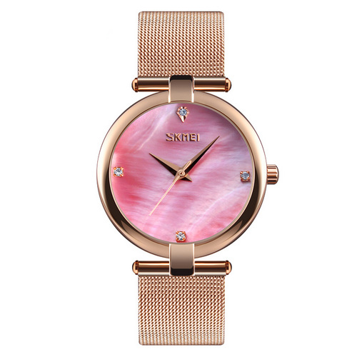 

Женские наручные часы 9177 Gold Pink Skmei 34 мм Золотой