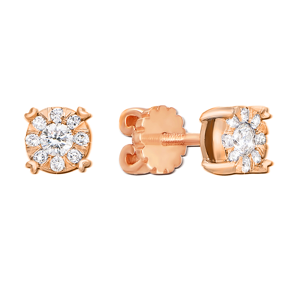 

Серьги из красного золота с бриллиантами 000139767